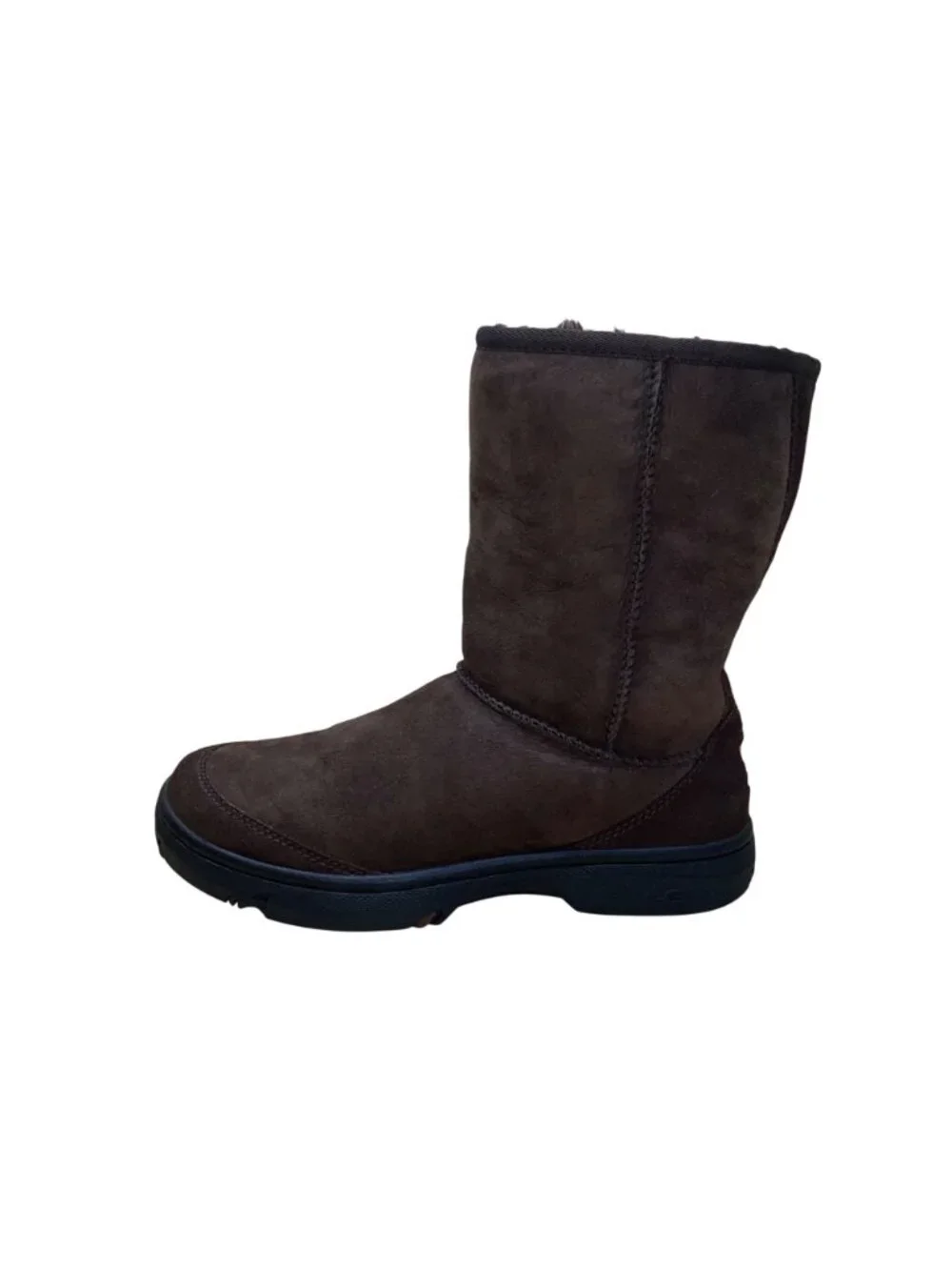 UGG Women’s Brown Suede Mid-Calf Warm Lined  Ultimate Short Boots Size W8